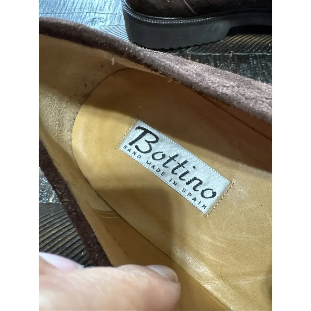 Vintage Bottino Men’s Suede Loafer 11.5 Spain Chunky Platform Chocolate Brown